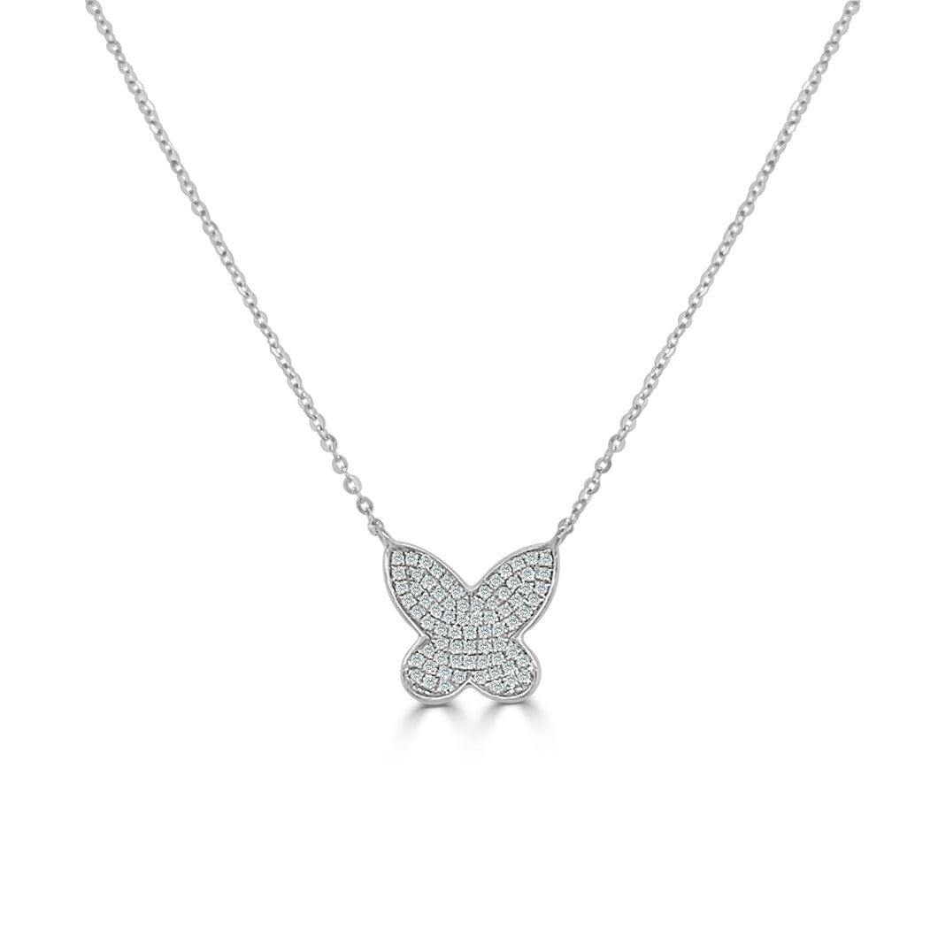 14k Gold & Diamond Butterfly Necklace