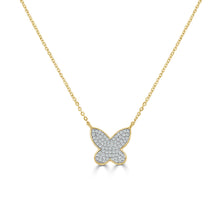Load image into Gallery viewer, 14k Gold &amp; Diamond Butterfly Necklace