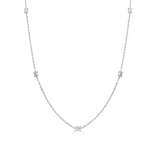 Load image into Gallery viewer, 14k Gold &amp; Emerald-Cut Diamond Station Necklace