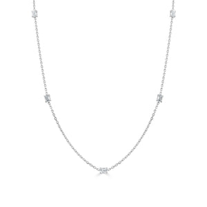 14k Gold & Emerald-Cut Diamond Station Necklace