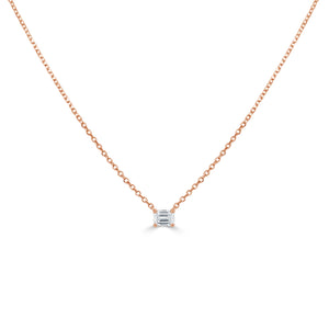 14k Gold & Emerald-Cut Diamond Necklace