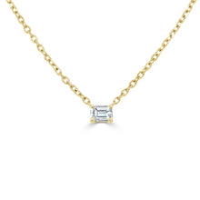 Load image into Gallery viewer, 14k Gold &amp; Emerald-Cut Diamond Necklace