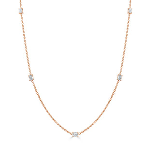 14k Gold & Emerald-Cut Station Necklace