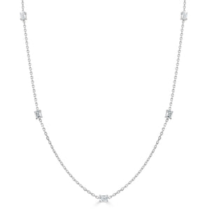 14k Gold & Emerald-Cut Station Necklace