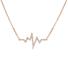 Load image into Gallery viewer, 14K Gold &amp; Diamond Heart Beat Necklace