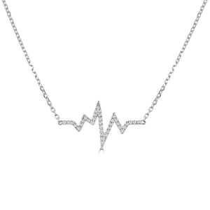 14K Gold & Diamond Heart Beat Necklace