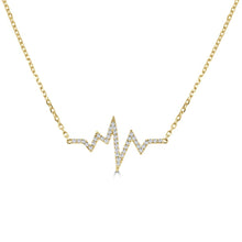 Load image into Gallery viewer, 14K Gold &amp; Diamond Heart Beat Necklace