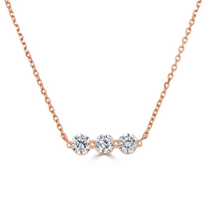 14K Gold & Diamond Bar Necklace