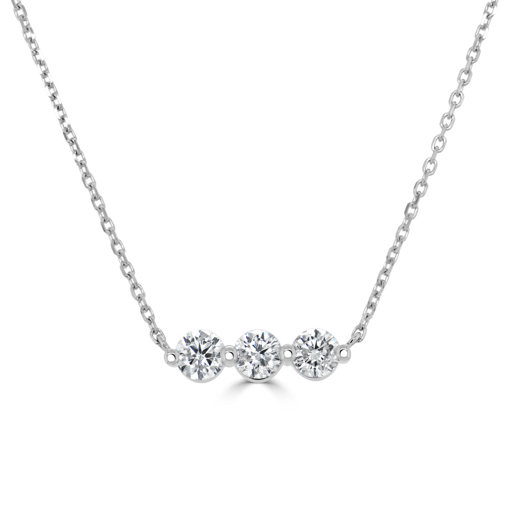 14K Gold & Diamond Bar Necklace