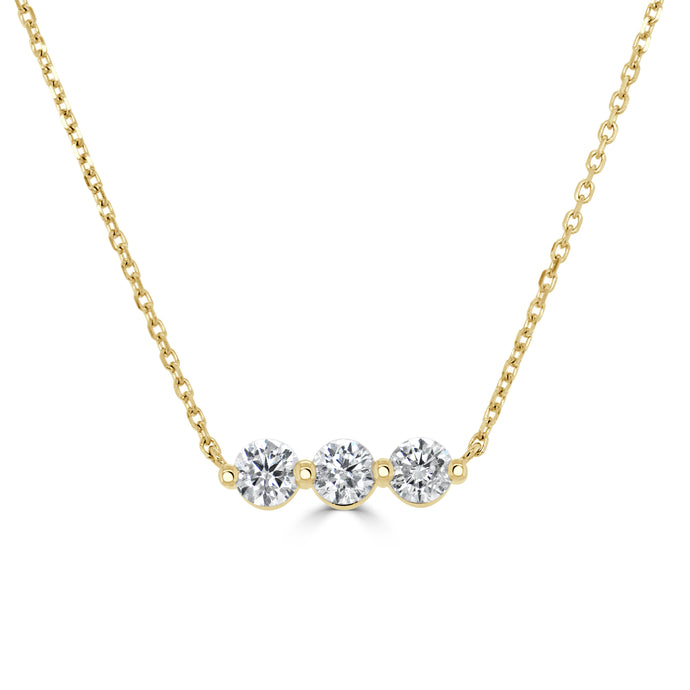 14K Gold & Diamond Bar Necklace