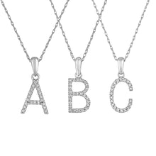 Load image into Gallery viewer, 14k Gold &amp; Diamond Initial A-Z Necklace Pendant 16-18&quot; Inches