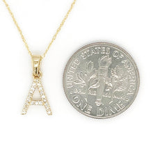 Load image into Gallery viewer, 14k Gold &amp; Diamond Initial A-Z Necklace Pendant 16-18&quot; Inches