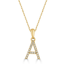 Load image into Gallery viewer, 14k Gold &amp; Diamond Initial A-Z Necklace Pendant 16-18&quot; Inches