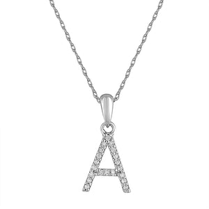 14k Gold & Diamond Initial A-Z Necklace Pendant 16-18" Inches