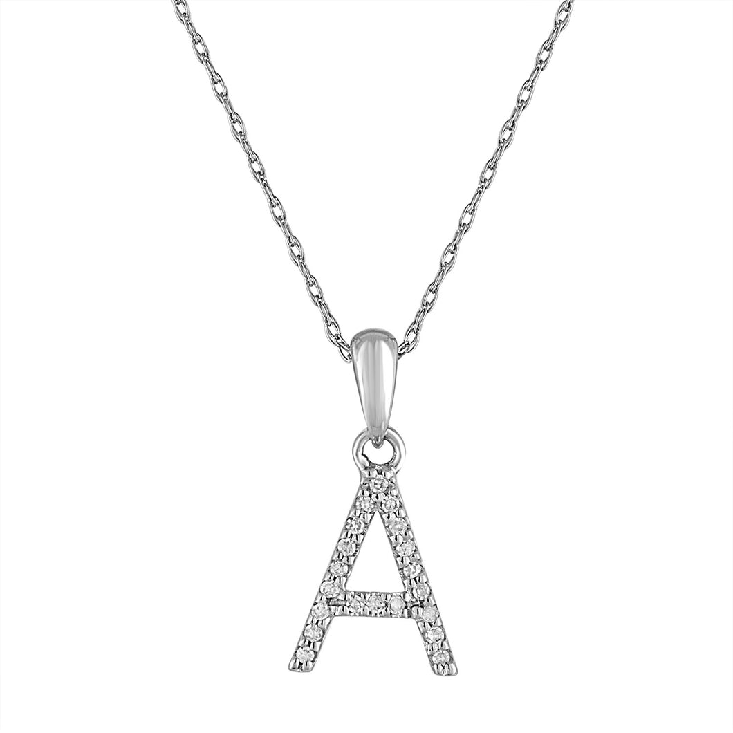 14k Gold & Diamond Initial A-Z Necklace Pendant 16-18