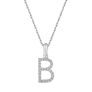 14k Gold & Diamond Initial A-Z Necklace Pendant 16-18" Inches