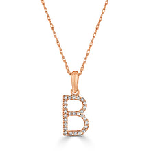 Load image into Gallery viewer, 14k Gold &amp; Diamond Initial A-Z Necklace Pendant 16-18&quot; Inches