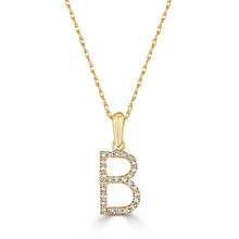 Load image into Gallery viewer, 14k Gold &amp; Diamond Initial A-Z Necklace Pendant 16-18&quot; Inches