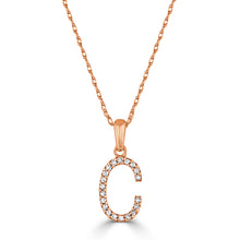 Load image into Gallery viewer, 14k Gold &amp; Diamond Initial A-Z Necklace Pendant 16-18&quot; Inches