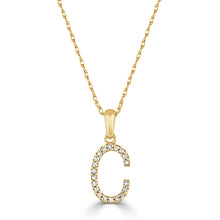 Load image into Gallery viewer, 14k Gold &amp; Diamond Initial A-Z Necklace Pendant 16-18&quot; Inches