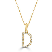 Load image into Gallery viewer, 14k Gold &amp; Diamond Initial A-Z Necklace Pendant 16-18&quot; Inches