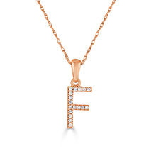 Load image into Gallery viewer, 14k Gold &amp; Diamond Initial A-Z Necklace Pendant 16-18&quot; Inches