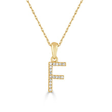 Load image into Gallery viewer, 14k Gold &amp; Diamond Initial A-Z Necklace Pendant 16-18&quot; Inches