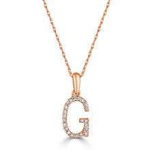 Load image into Gallery viewer, 14k Gold &amp; Diamond Initial A-Z Necklace Pendant 16-18&quot; Inches