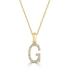 Load image into Gallery viewer, 14k Gold &amp; Diamond Initial A-Z Necklace Pendant 16-18&quot; Inches