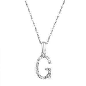 14k Gold & Diamond Initial A-Z Necklace Pendant 16-18" Inches