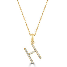 Load image into Gallery viewer, 14k Gold &amp; Diamond Initial A-Z Necklace Pendant 16-18&quot; Inches