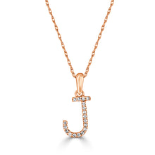 Load image into Gallery viewer, 14k Gold &amp; Diamond Initial A-Z Necklace Pendant 16-18&quot; Inches