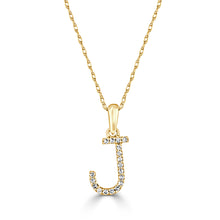 Load image into Gallery viewer, 14k Gold &amp; Diamond Initial A-Z Necklace Pendant 16-18&quot; Inches