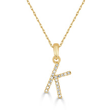 Load image into Gallery viewer, 14k Gold &amp; Diamond Initial A-Z Necklace Pendant 16-18&quot; Inches