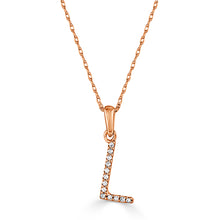 Load image into Gallery viewer, 14k Gold &amp; Diamond Initial A-Z Necklace Pendant 16-18&quot; Inches