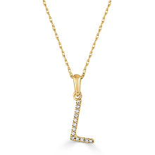 Load image into Gallery viewer, 14k Gold &amp; Diamond Initial A-Z Necklace Pendant 16-18&quot; Inches