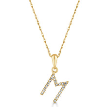 Load image into Gallery viewer, 14k Gold &amp; Diamond Initial A-Z Necklace Pendant 16-18&quot; Inches