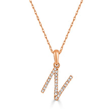 Load image into Gallery viewer, 14k Gold &amp; Diamond Initial A-Z Necklace Pendant 16-18&quot; Inches