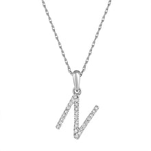 Load image into Gallery viewer, 14k Gold &amp; Diamond Initial A-Z Necklace Pendant 16-18&quot; Inches