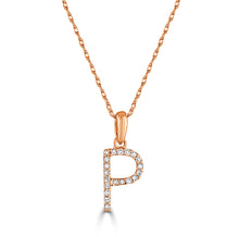 Load image into Gallery viewer, 14k Gold &amp; Diamond Initial A-Z Necklace Pendant 16-18&quot; Inches