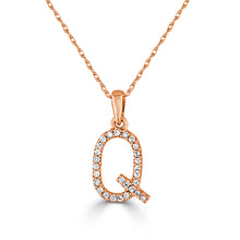 Load image into Gallery viewer, 14k Gold &amp; Diamond Initial A-Z Necklace Pendant 16-18&quot; Inches