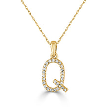 Load image into Gallery viewer, 14k Gold &amp; Diamond Initial A-Z Necklace Pendant 16-18&quot; Inches