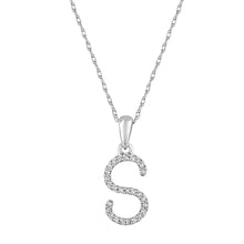 Load image into Gallery viewer, 14k Gold &amp; Diamond Initial A-Z Necklace Pendant 16-18&quot; Inches