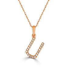 Load image into Gallery viewer, 14k Gold &amp; Diamond Initial A-Z Necklace Pendant 16-18&quot; Inches