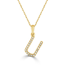 Load image into Gallery viewer, 14k Gold &amp; Diamond Initial A-Z Necklace Pendant 16-18&quot; Inches