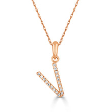 Load image into Gallery viewer, 14k Gold &amp; Diamond Initial A-Z Necklace Pendant 16-18&quot; Inches