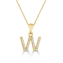 Load image into Gallery viewer, 14k Gold &amp; Diamond Initial A-Z Necklace Pendant 16-18&quot; Inches