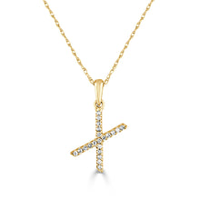 Load image into Gallery viewer, 14k Gold &amp; Diamond Initial A-Z Necklace Pendant 16-18&quot; Inches