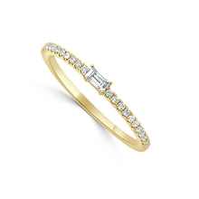 Load image into Gallery viewer, 14k Gold &amp; Diamond Baguette Ring