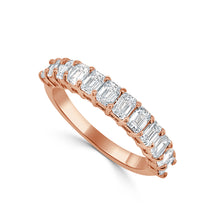 Load image into Gallery viewer, 14k Gold &amp; Emerald-Cut Diamond Band